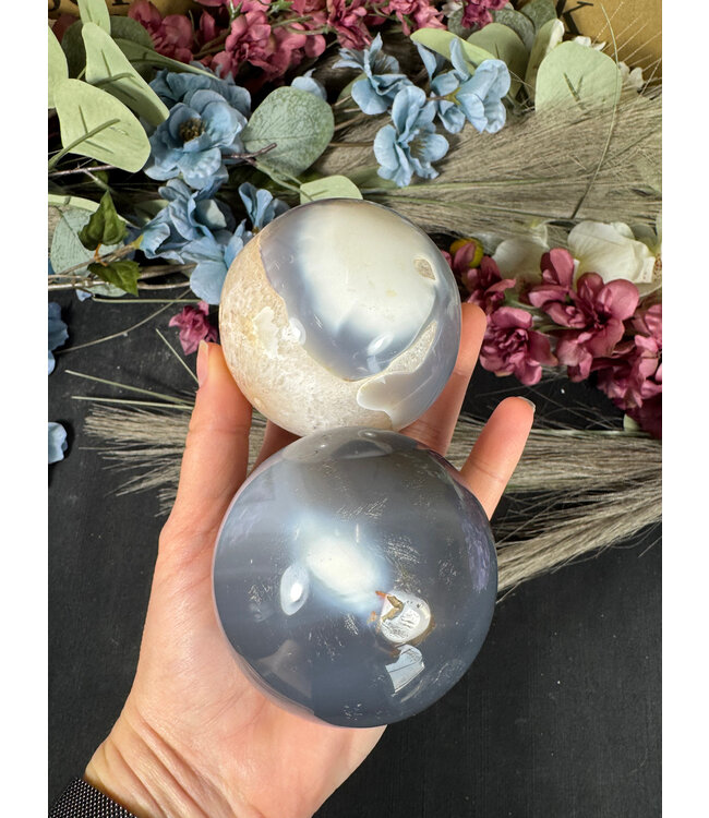 Orca Agate Sphere, 70-74mm