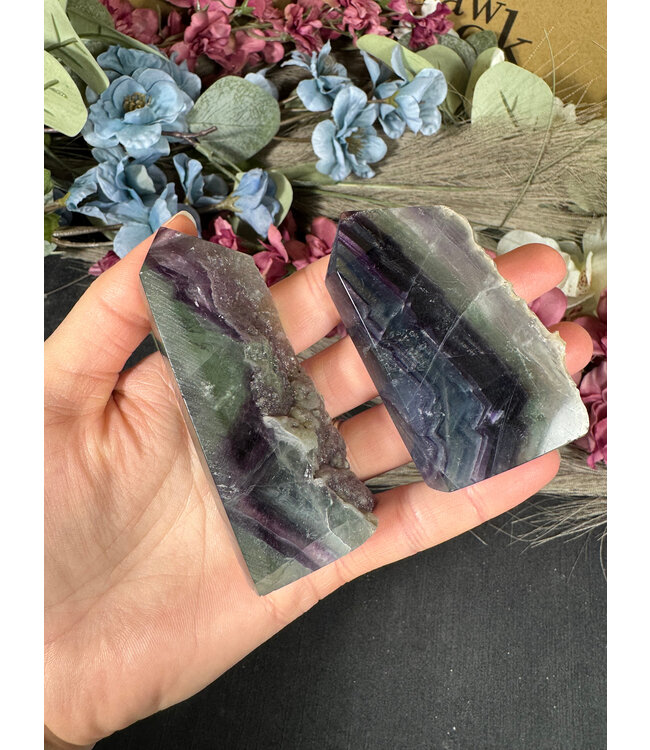Half Raw Rainbow Fluorite Point, Size XX-Large [125-149gr]