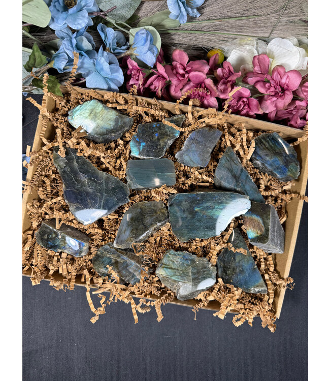 Labradorite Rough and Polished 1kg Bulk #4
