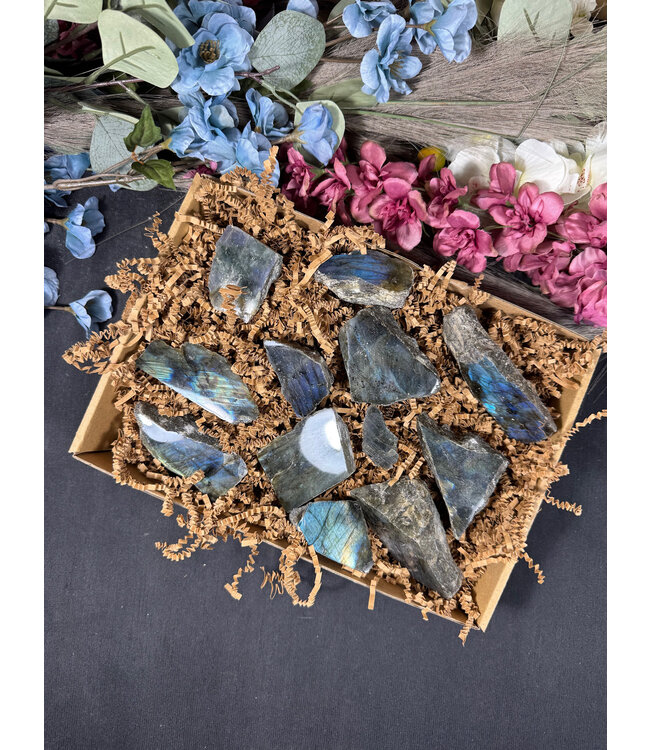 Labradorite Rough and Polished 1kg Bulk #3