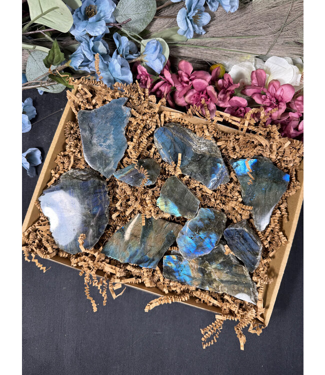 Labradorite Rough and Polished 1kg Bulk #5