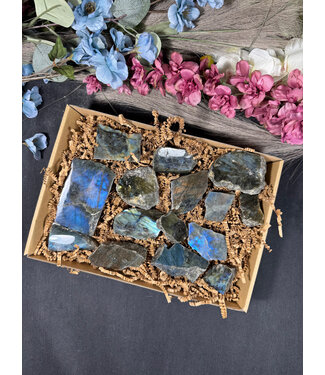 Labradorite Rough and Polished 1kg Bulk #1