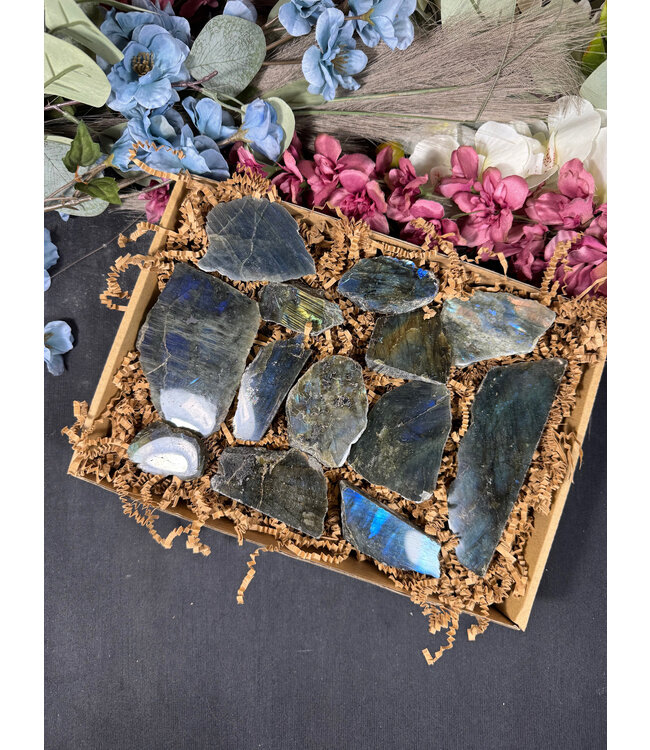 Labradorite Rough and Polished 1kg Bulk #8