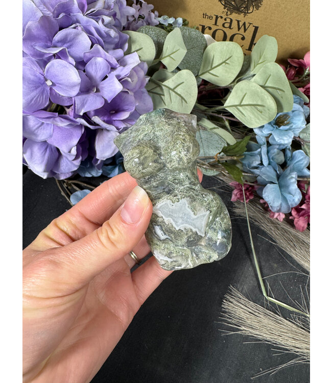 Moss Agate Goddess Body #19, 200gr