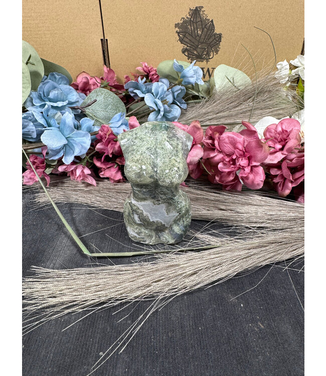 Moss Agate Goddess Body #19, 200gr