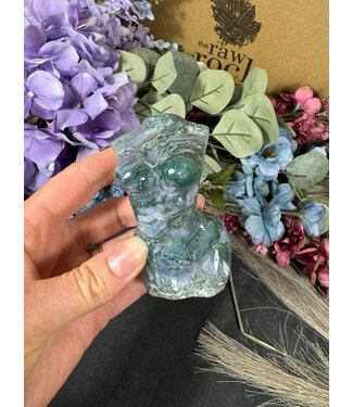 Moss Agate Goddess Body #21, 196gr