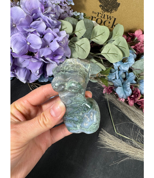 Moss Agate Goddess Body #23, 184gr