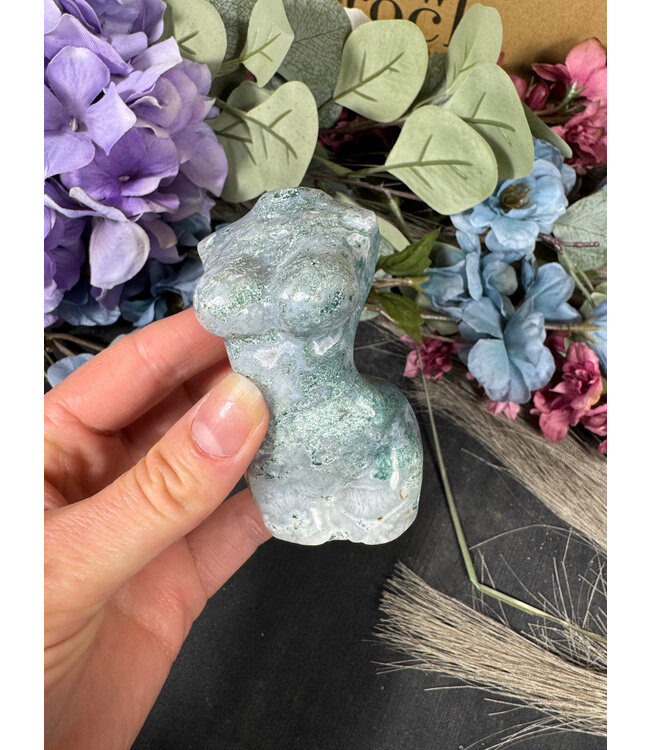 Moss Agate Goddess Body #24, 176gr