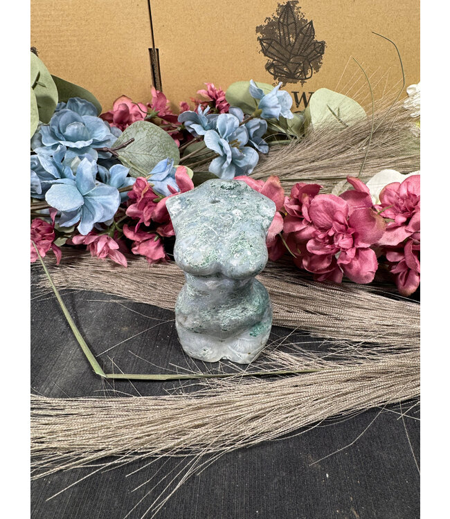 Moss Agate Goddess Body #24, 176gr