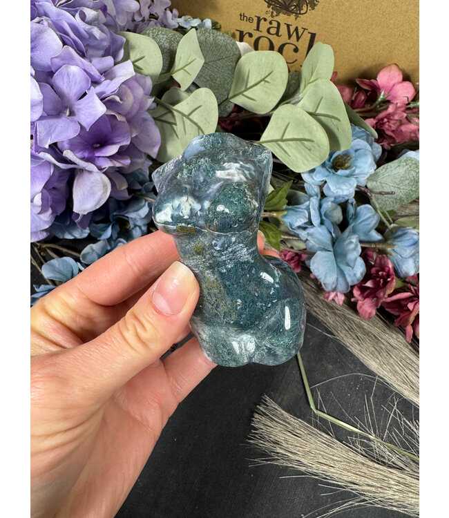 Moss Agate Goddess Body #25, 190gr