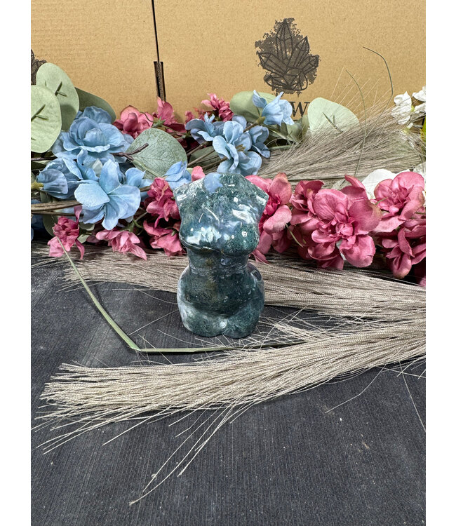 Moss Agate Goddess Body #25, 190gr
