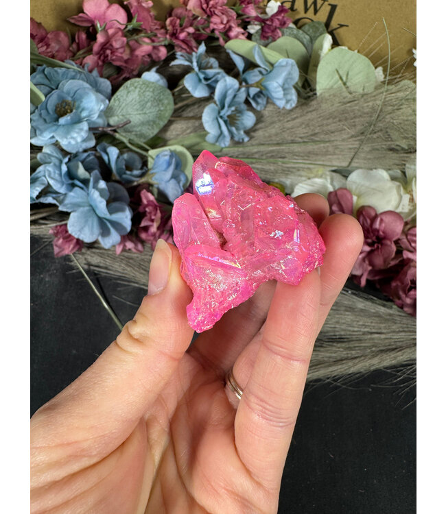 Pink Aura Cluster #267, 56gr