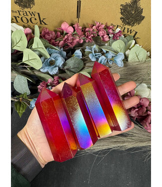 Red Aura Quartz Point, Size XX-Large [125-149gr]