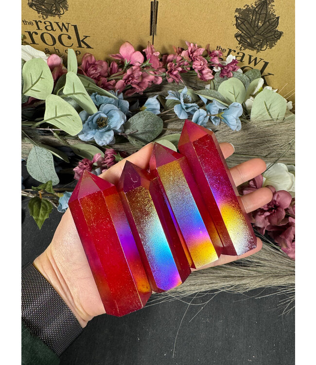 Red Aura Quartz Point, Size XX-Large [125-149gr]