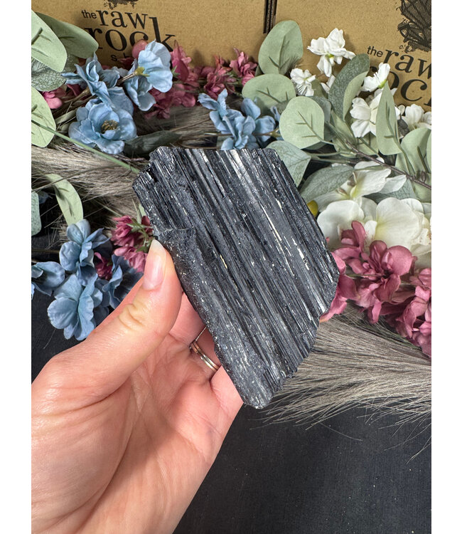 Raw Black Tourmaline Specimen #124, 354gr