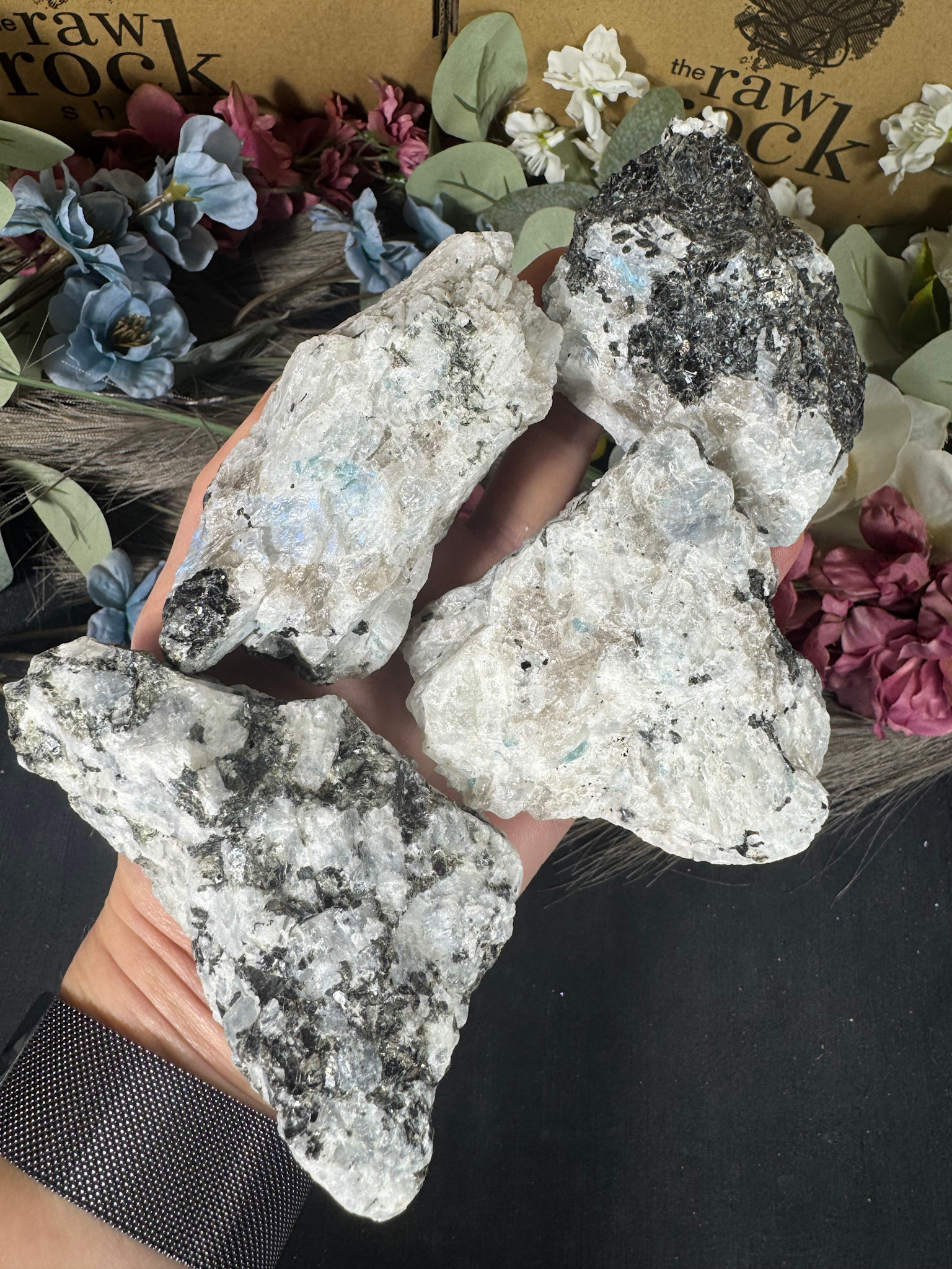 Rough Rainbow Moonstone Size 3 [200-299gr] - The Raw Rock Shop Inc.