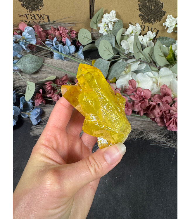Yellow Aura Cluster #103, 190gr