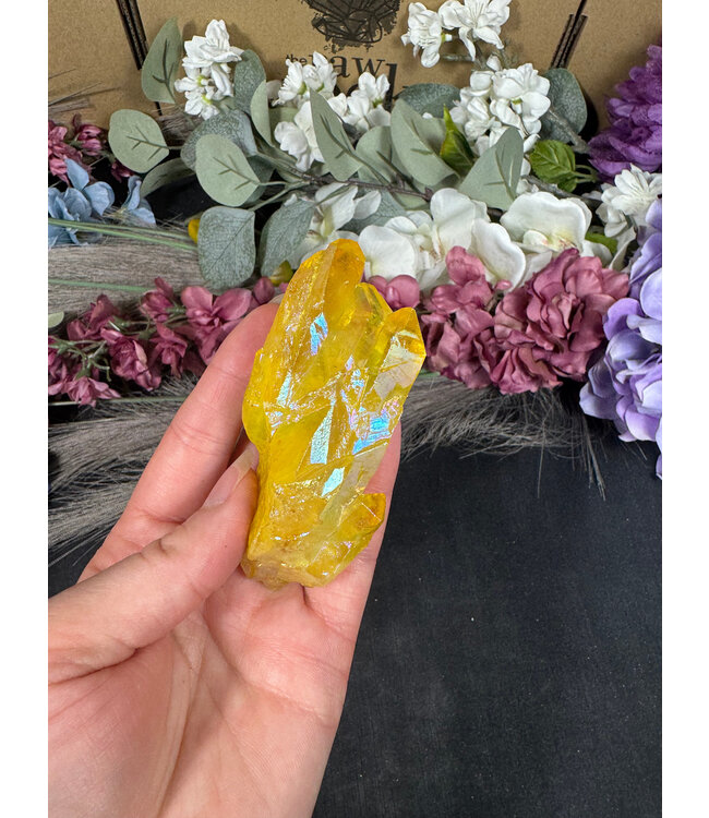 Yellow Aura Cluster #99, 118gr