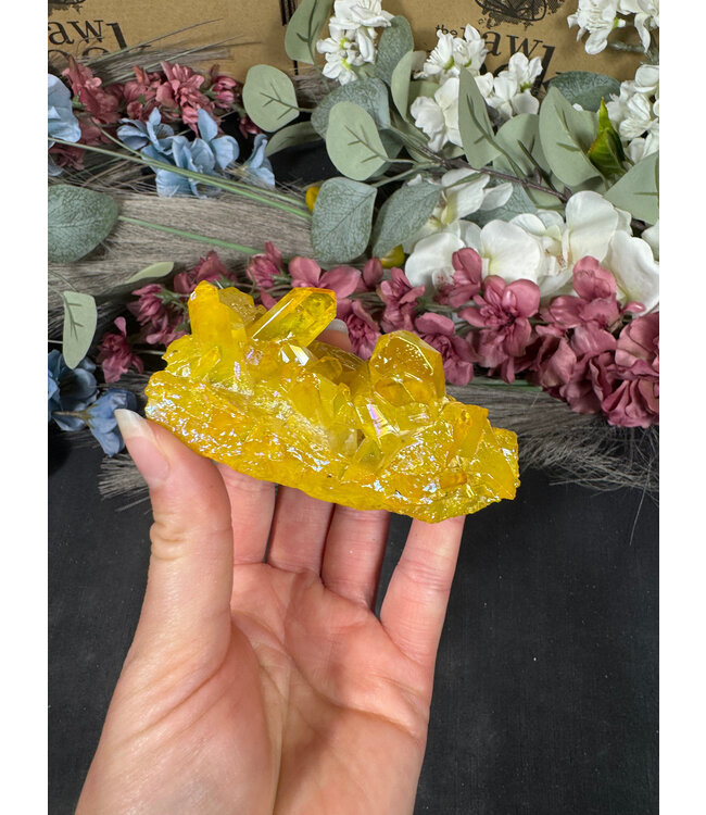 Yellow Aura Cluster #96, 190gr