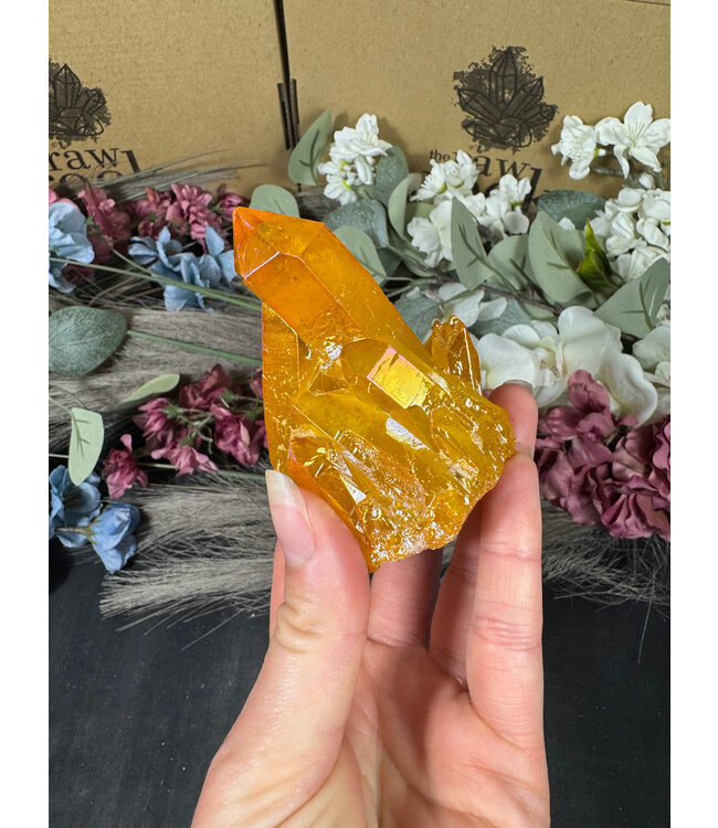 Orange Aura Cluster #116, 202gr