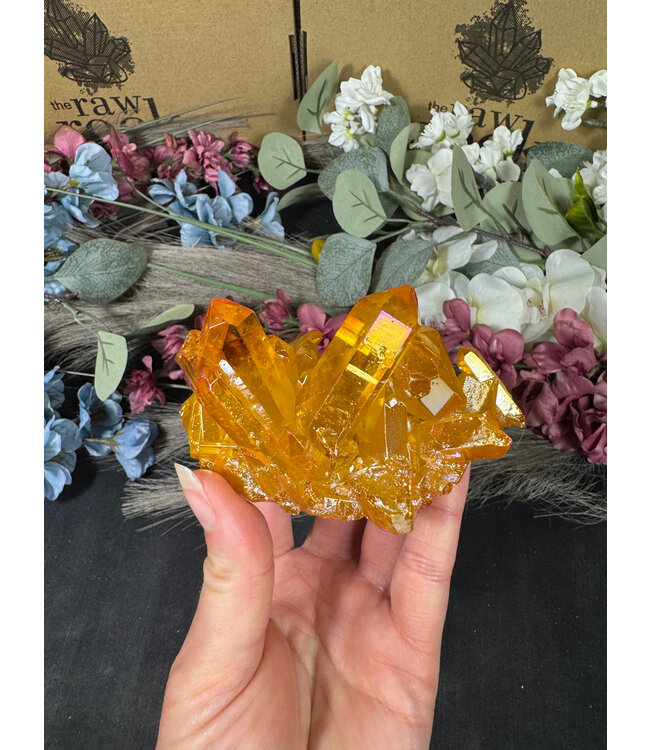 Orange Aura Cluster #114, 188gr