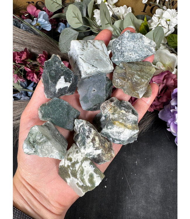 Rough Moss Agate Size Small 500gr Bulk Pack