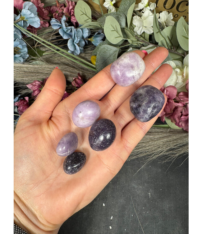 Lepidolite Tumbled Stones, Polished; 3 sizes available, purchase individual or bulk