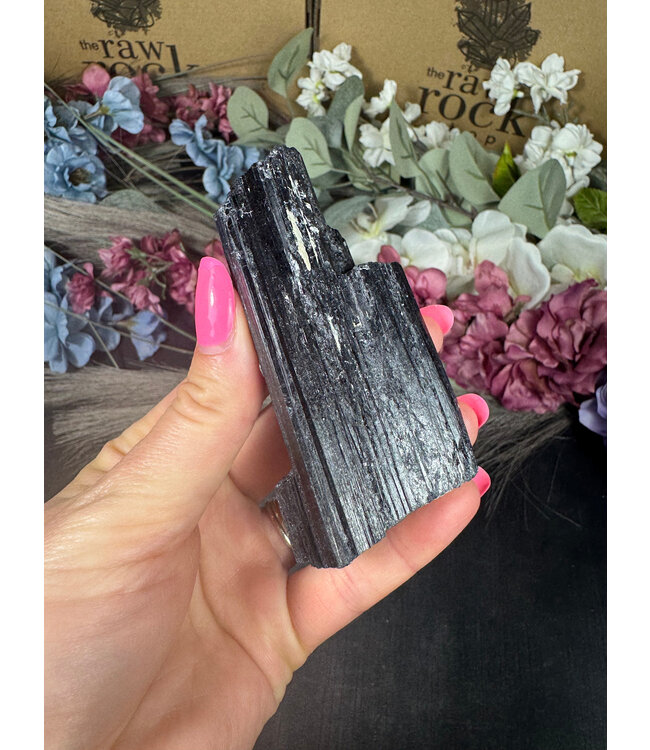 Raw Black Tourmaline Specimen #166, 166gr