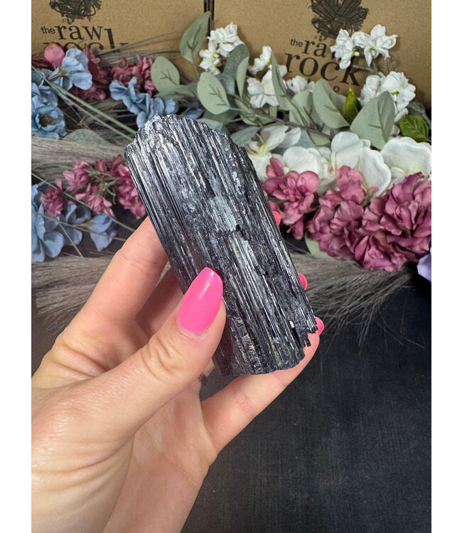 Raw Black Tourmaline Specimen #176, 208gr