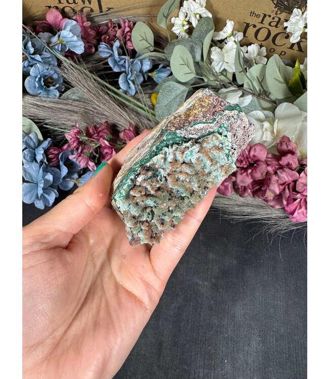 Chrysocolla w. Dolomite/Malachite #1, 308gr