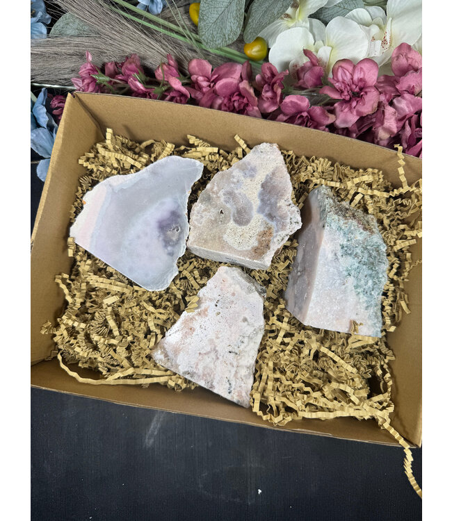 Pink Amethyst Cut Base Bulk Lot #6, 976gr