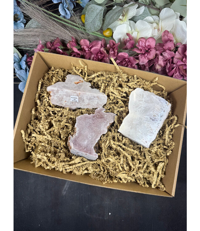 Pink Amethyst Cut Base Bulk Lot #13, 910gr