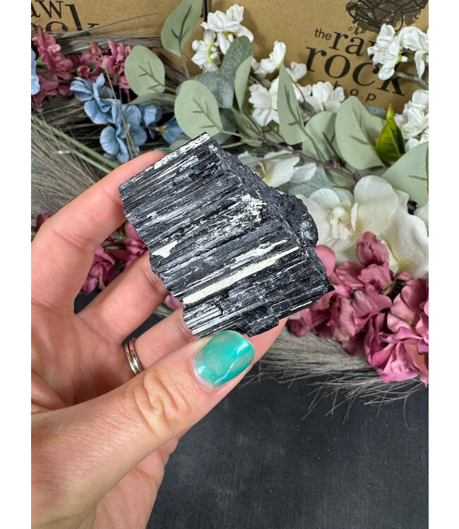 Raw Black Tourmaline Specimen #186, 170gr