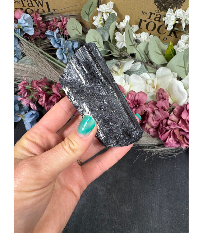 Raw Black Tourmaline Specimen #204, 188gr