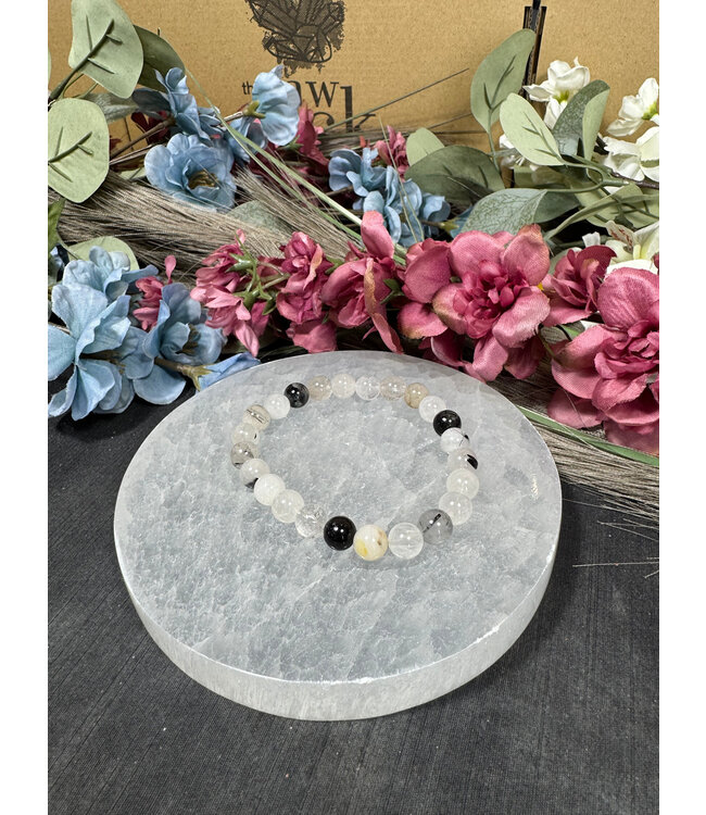 Tourmalinated Quartz 8mm Bracelet