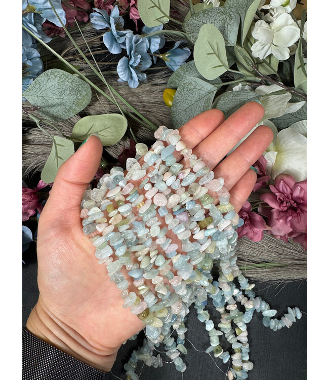 Morganite Chip Beads Polished 15" Strand