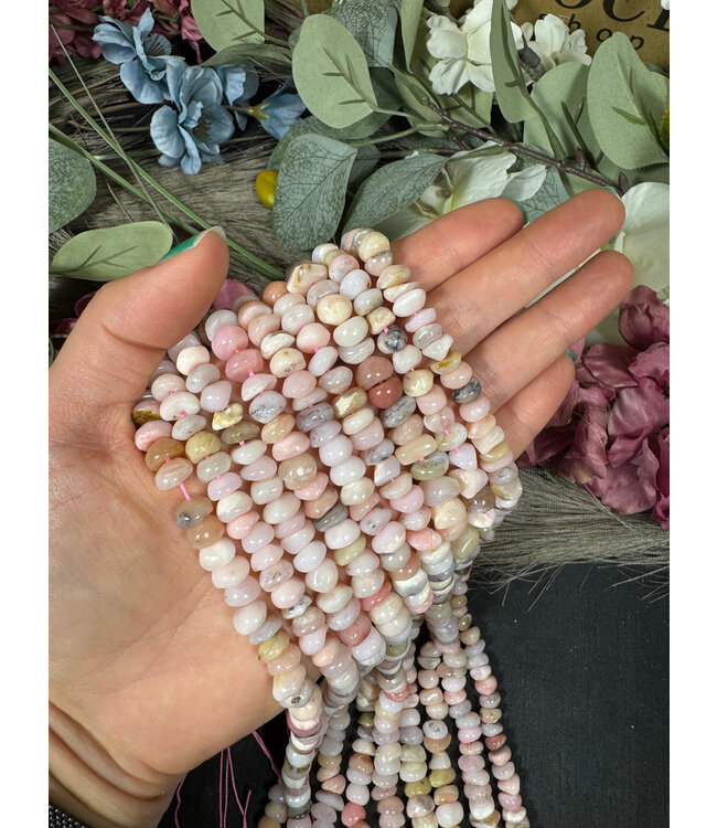 Pink Opal Nugget Chip Beads Polished 15" Strand