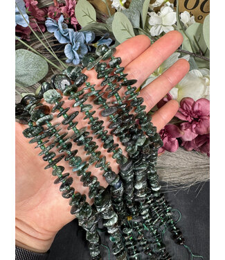Seraphinite Oval Chip Beads Polished 14" Strand Seraphinite Oval Chip Beads Polished 14" Strand
