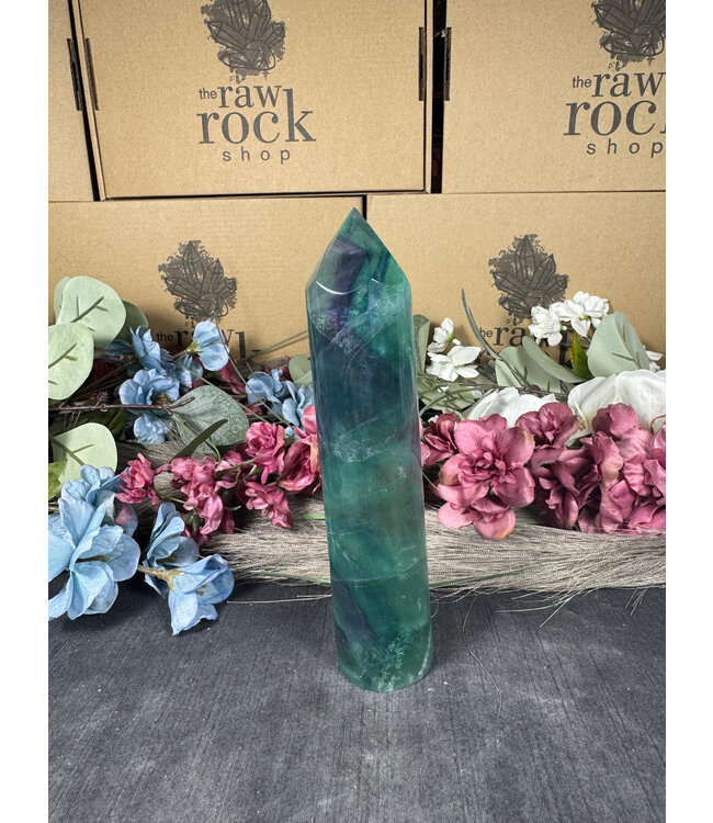 Rainbow Fluorite Tower #87, 430gr