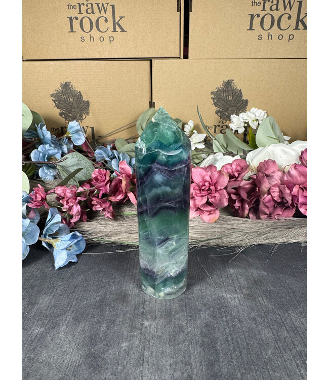 Rainbow Fluorite Tower #88, 382gr