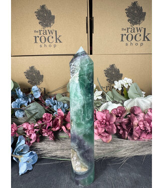 Rainbow Fluorite Tower #93, 410gr