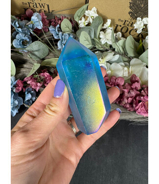 Blue Aura Quartz Point, Size Giant [200-224gr]
