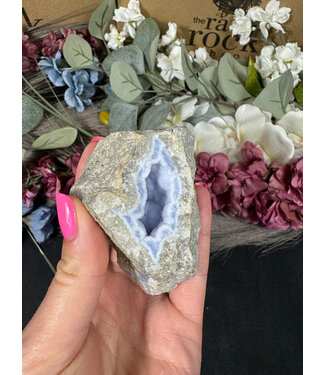 Blue Lace Agate Raw Geode #648, 260gr