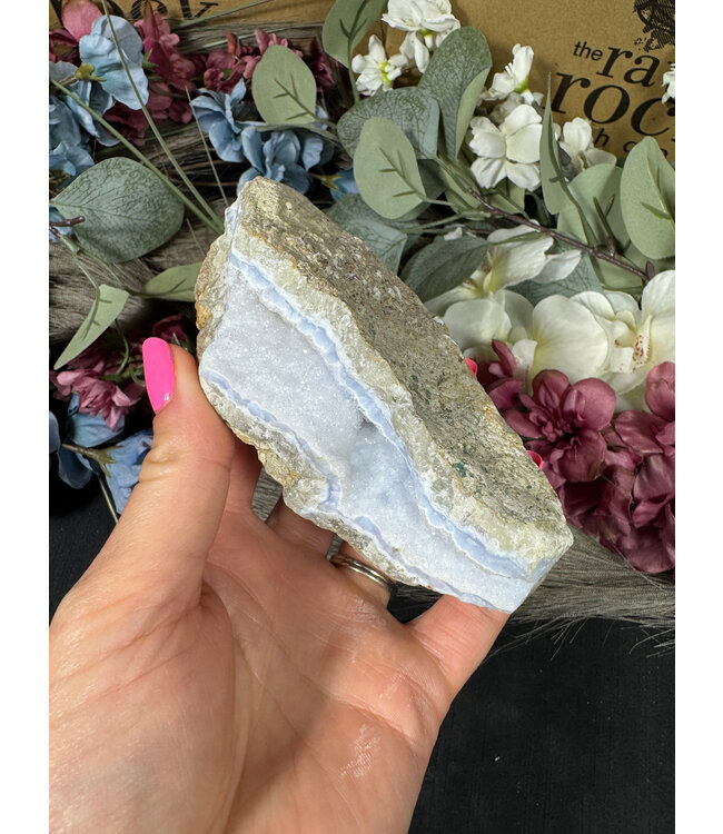 Blue Lace Agate Raw Geode #642, 338gr