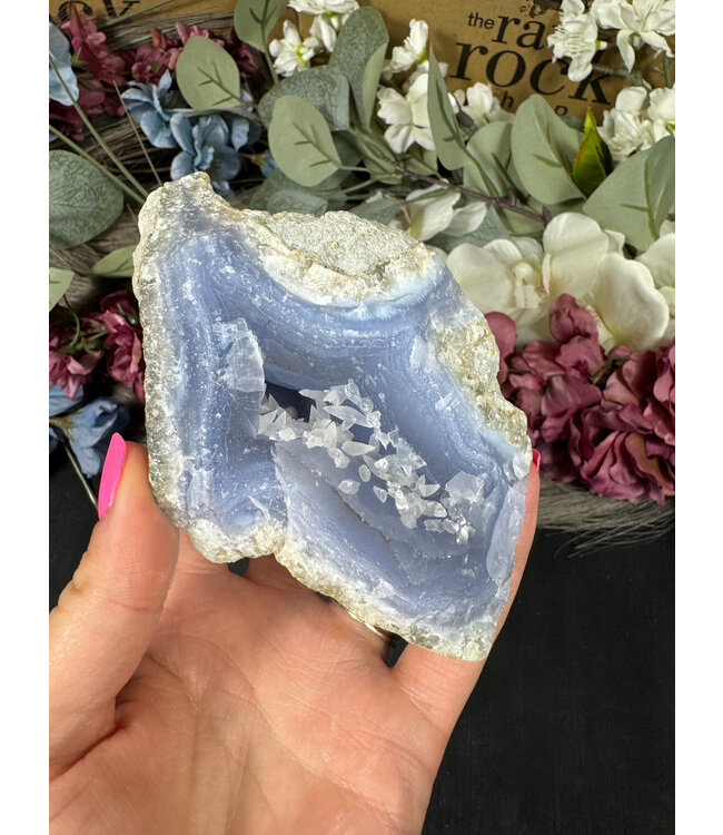 Blue Lace Agate Raw Geode #654, 432gr