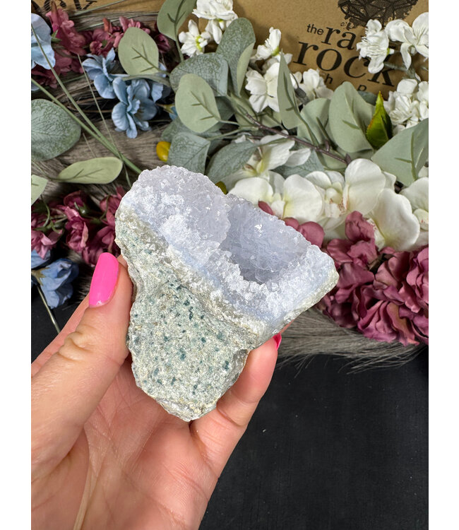 Blue Lace Agate Raw Geode #660, 178gr