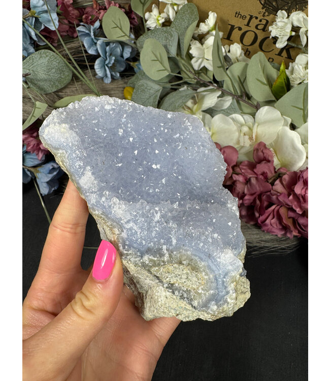 Blue Lace Agate Raw Geode #673, 552gr