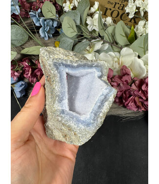 Blue Lace Agate Raw Geode #674, 306gr
