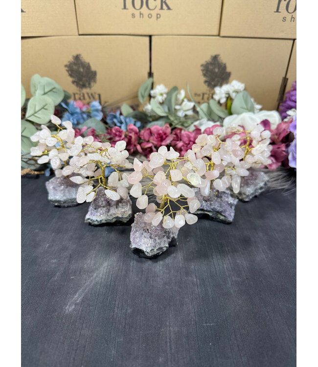Rose Quartz Gemstone Tree Small