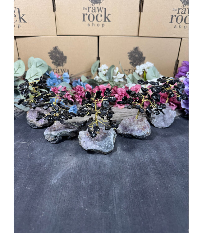 Black Tourmaline Gemstone Tree Small